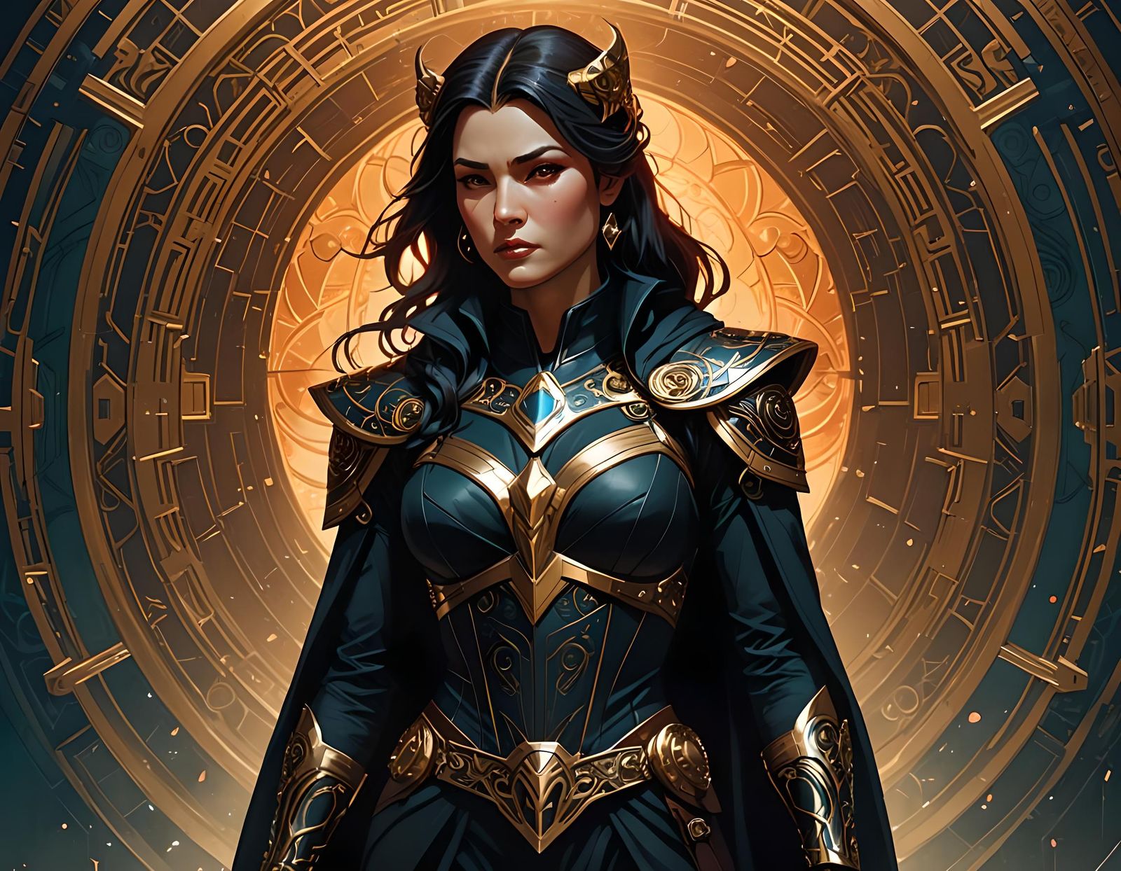 Ursa: Confident Supervillain in Dark Fantasy Gouache