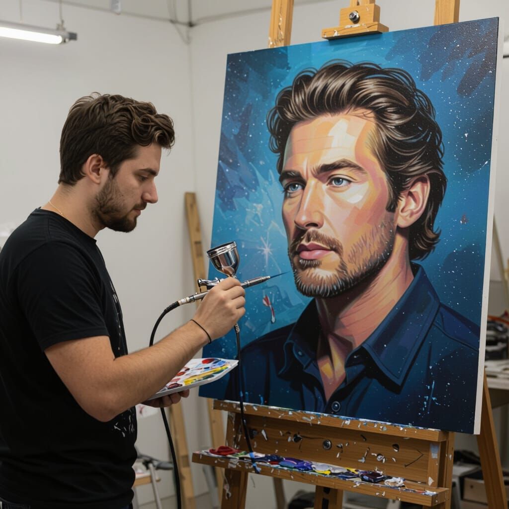 Airbrush Artist Replicates Own Masterpiece