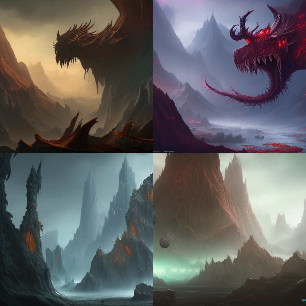 Fantastical Matte Painting of Fear in Deep Color