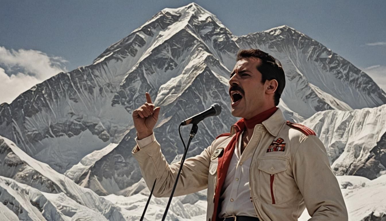 Freddy Mercury Sings at Mount Everest