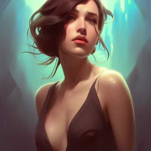 Detailed Portrait in Artgerm and Mucha Style