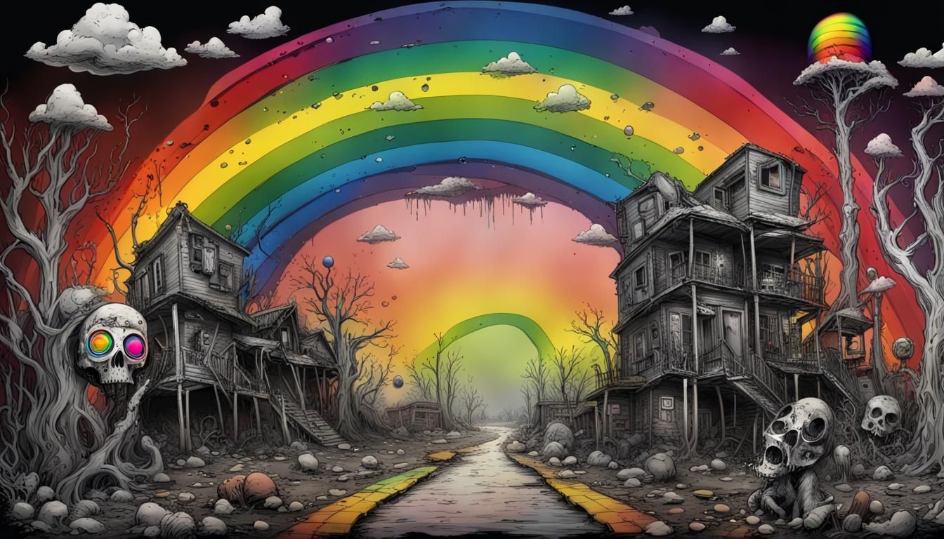 Post-Apocalyptic Rainbow Chrome Wonderland in Burton Style