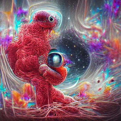 Elmo as Cosmic Astral Illustration by Amaringo