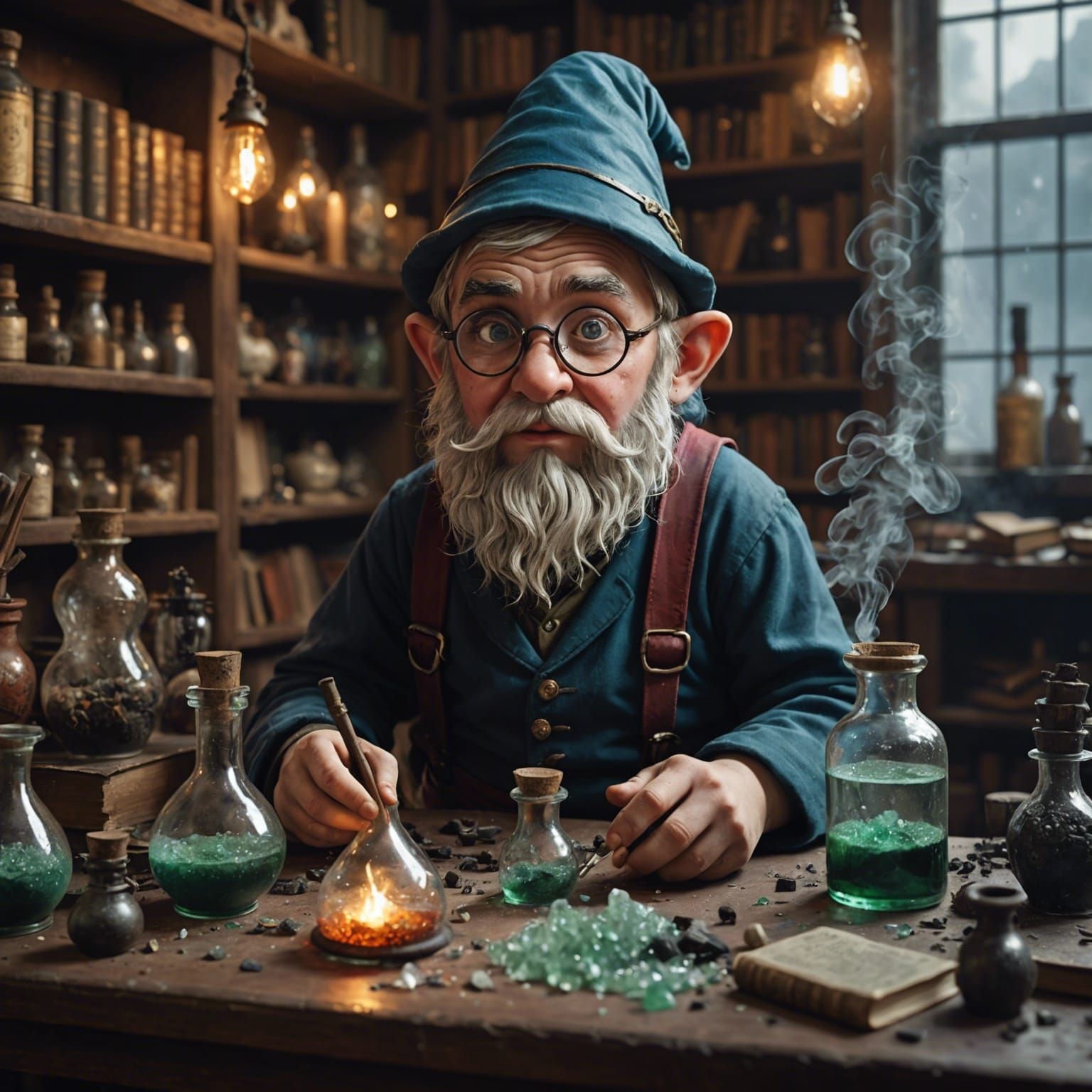 Gnome Alchemist's Laboratory Mishap: A Digital Matte Paintin...