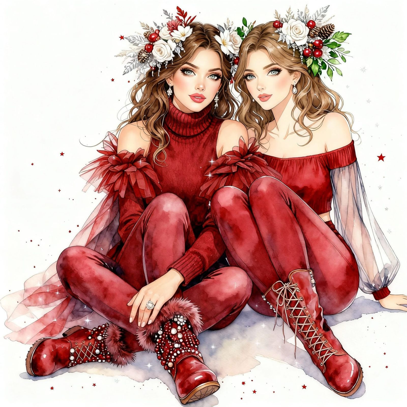 AI Generated Image of Sisters