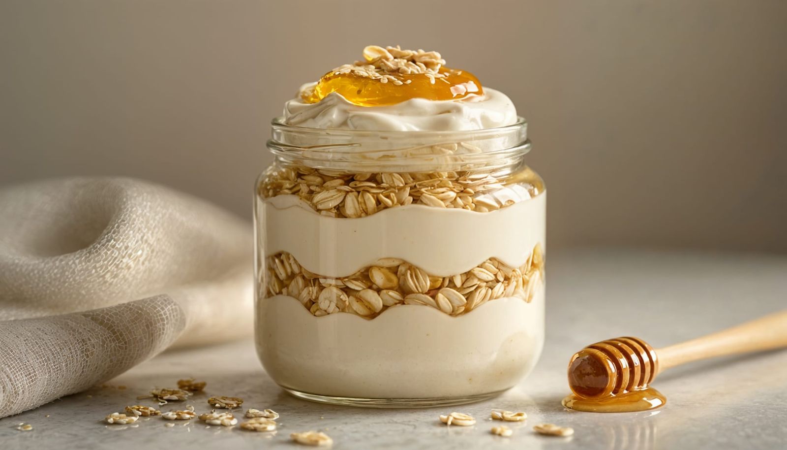 Yogurt and Oatmeal Parfait with Honey