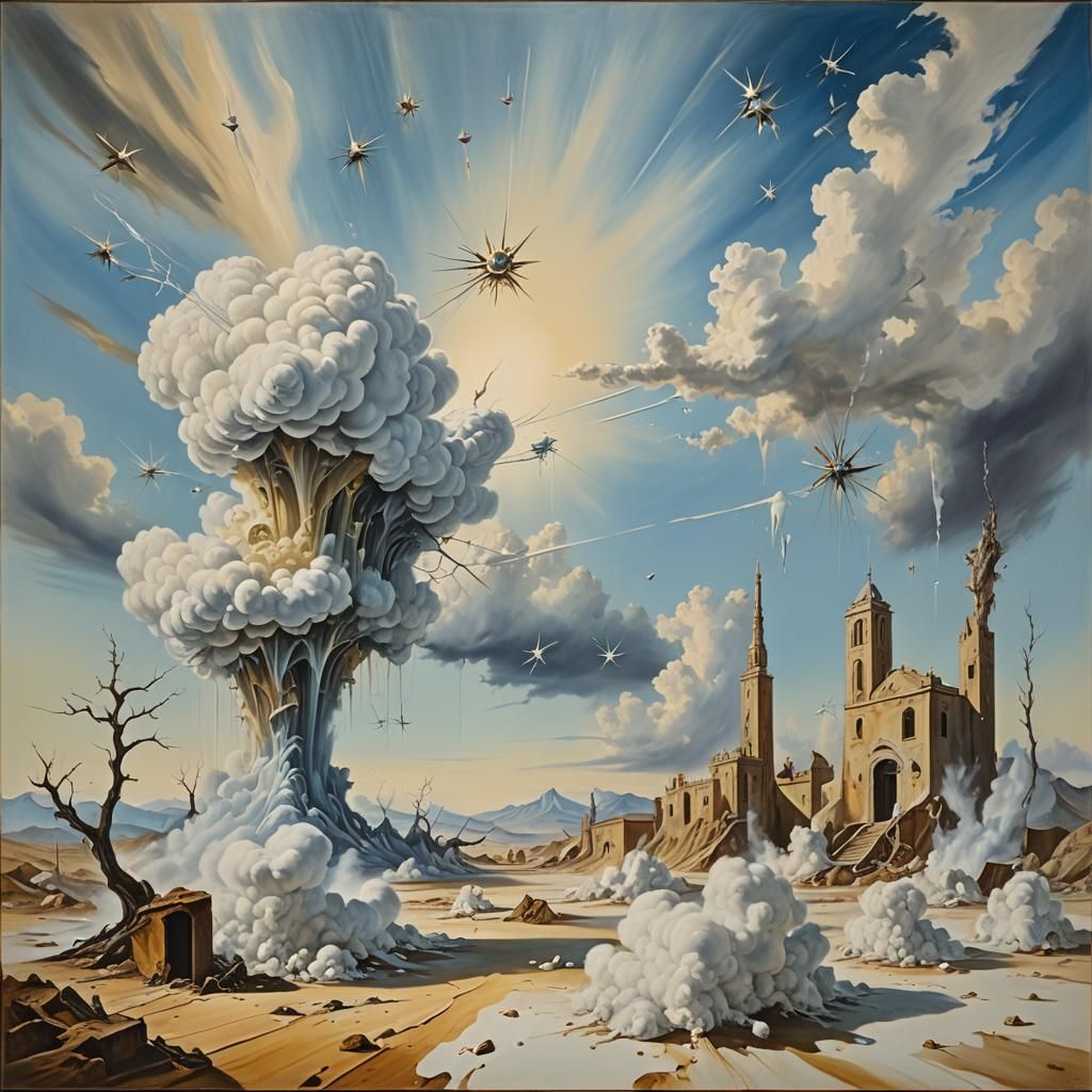 Surreal Morning Sky Inspired by Salvador Dali