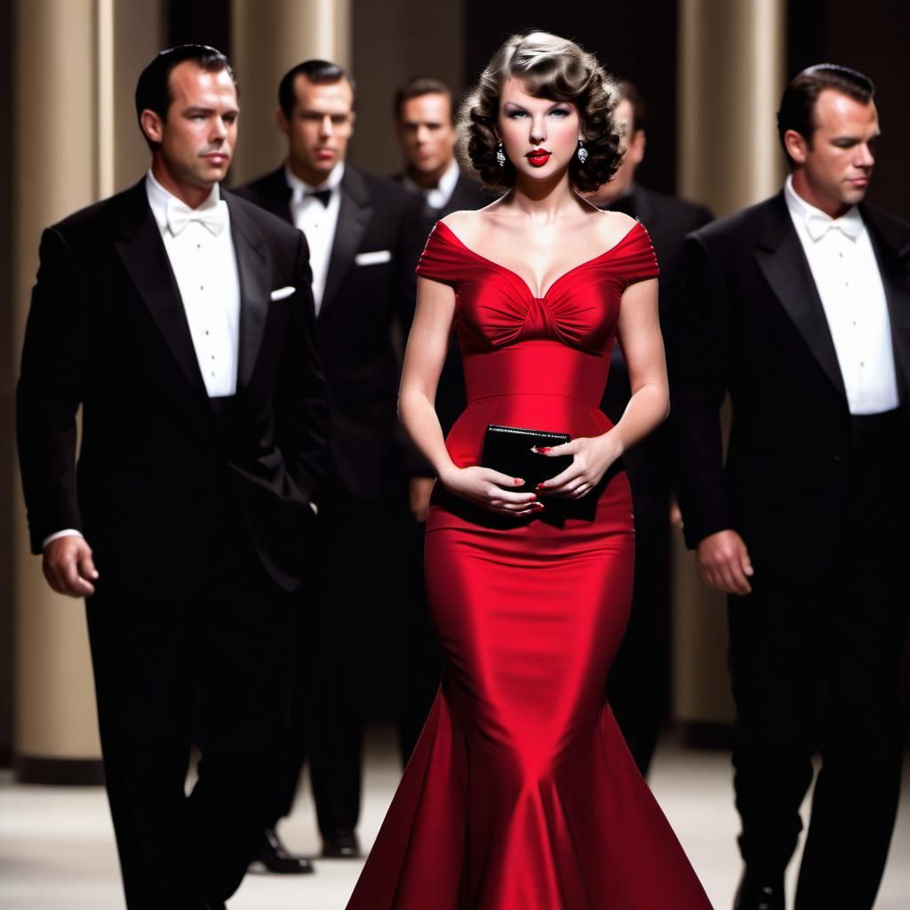 "Taylor Swift as Elizabeth Taylor pregnant. Her hair is blac...
