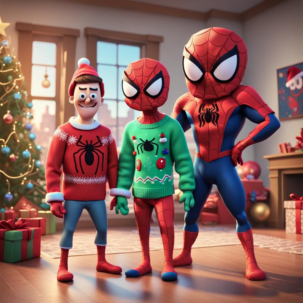 Spongebob Square pants and Spiderman