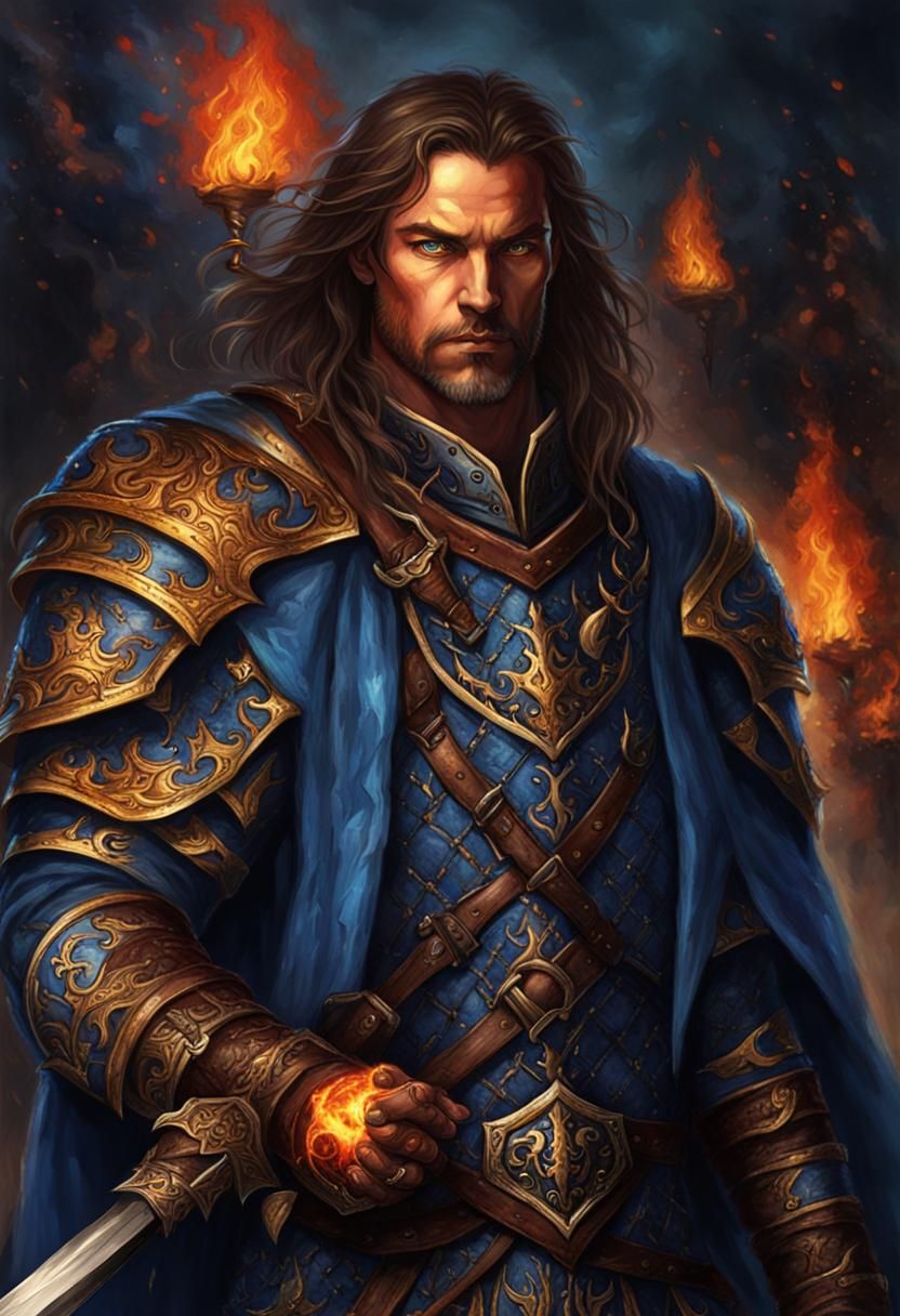 Dark Fantasy Warrior Commander in Medieval Setting