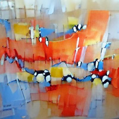 Abstract Whales Inspired by Expressive Brushstrokes