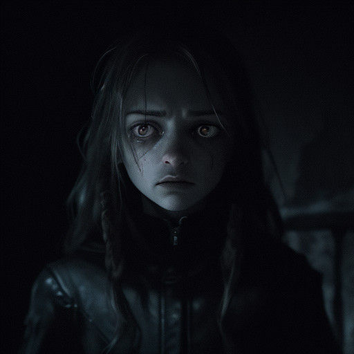 Girl Frozen in Fear Inside Haunting Abandoned Manor