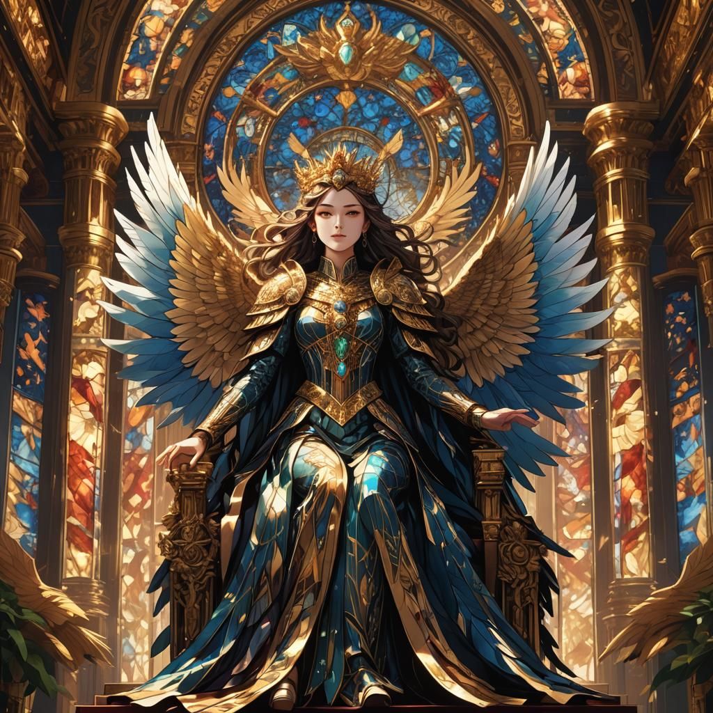 Majestic Anime Illustration of Ilanya Fuga, Imperial Harpy L...