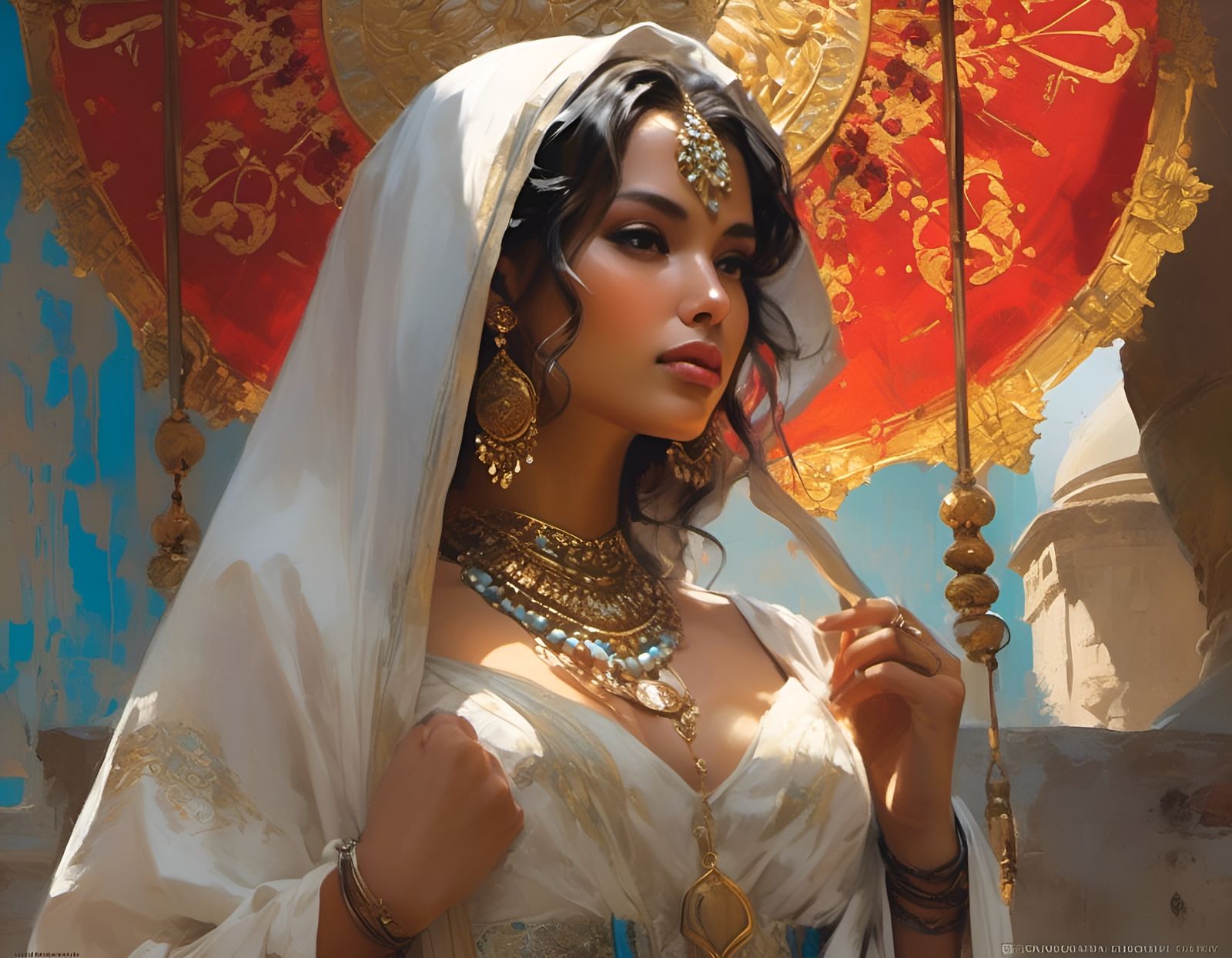 Portrait of Woman in Traditional Islamic Dress