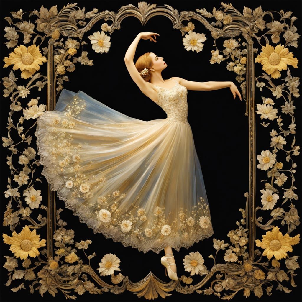 Ethereal Ballerina Under Starry Night Sky