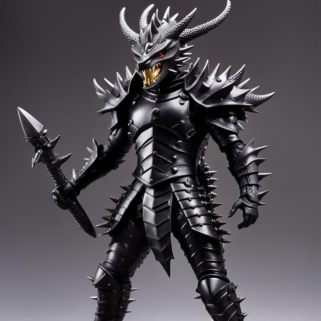 Dragon-Man Action Figure in Black Armor
