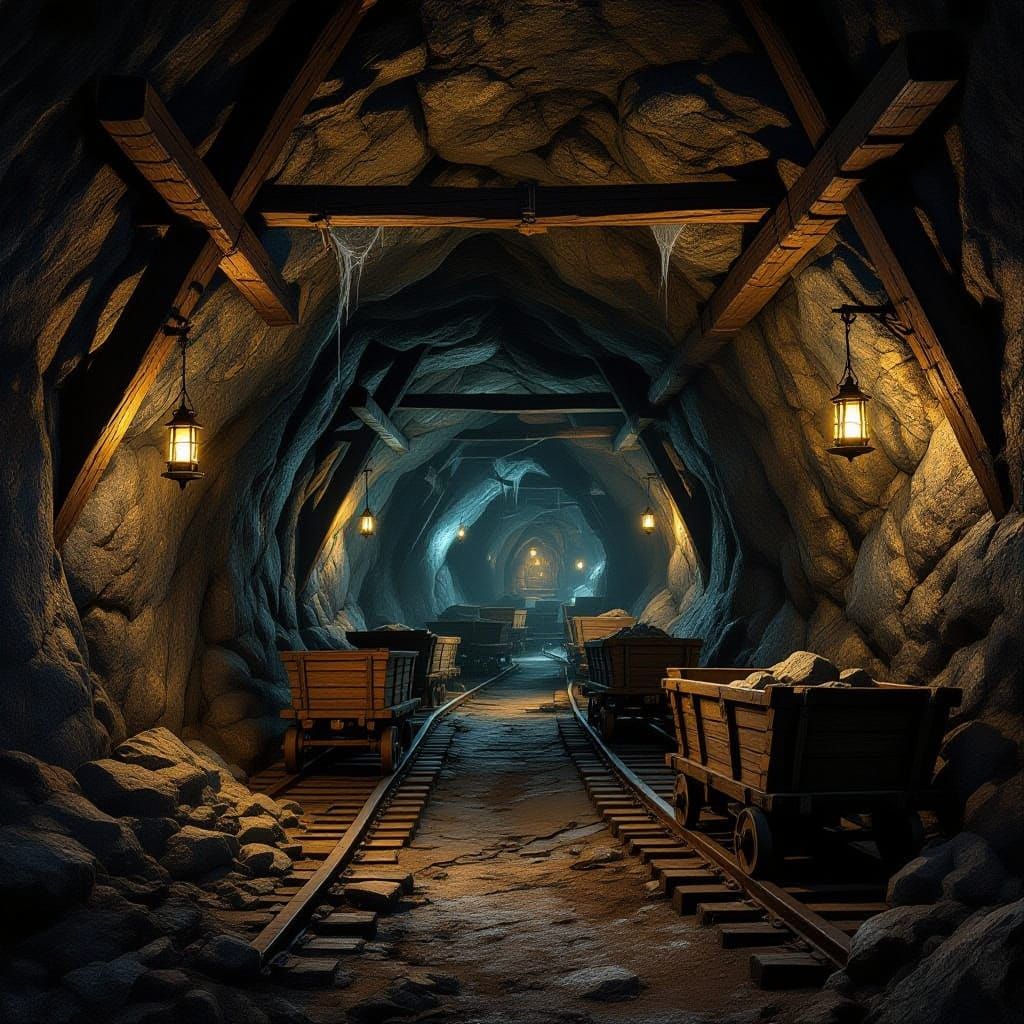 Dimly Lit Cyrodiil Mine Cavern in The Elder Scrolls Universe