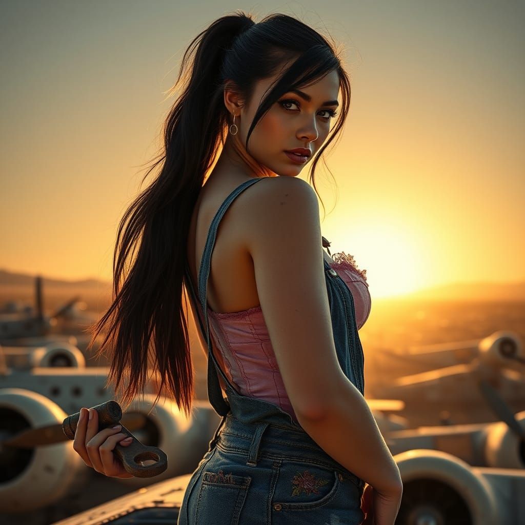 Model Mechanic in Desert Aircraft Graveyard