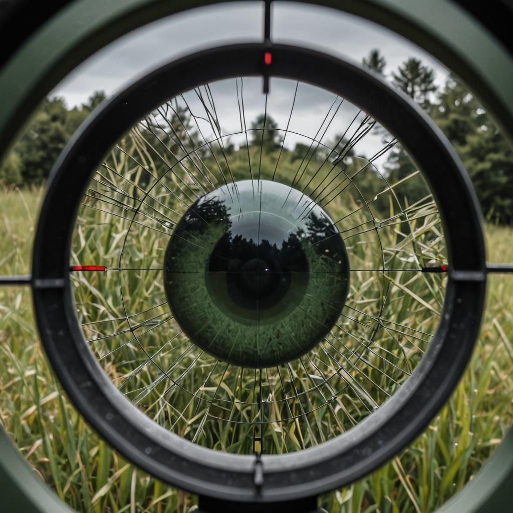 Eye of Sports Shooter Through Rifle Scope