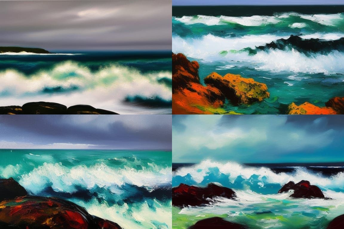 Violent Storm at Sea: An Impressionistic Seascape