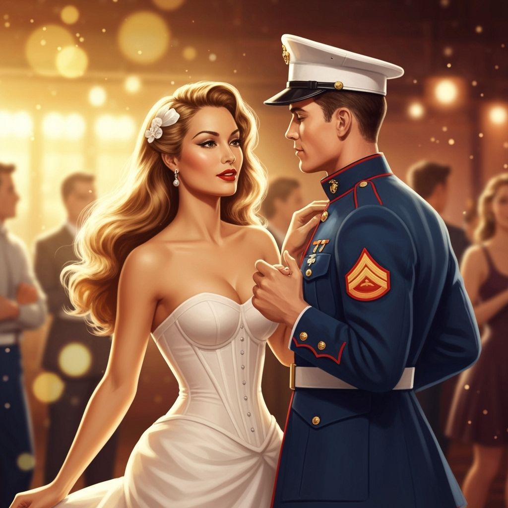 Elegant Woman and Marine Dance in Jazz Club