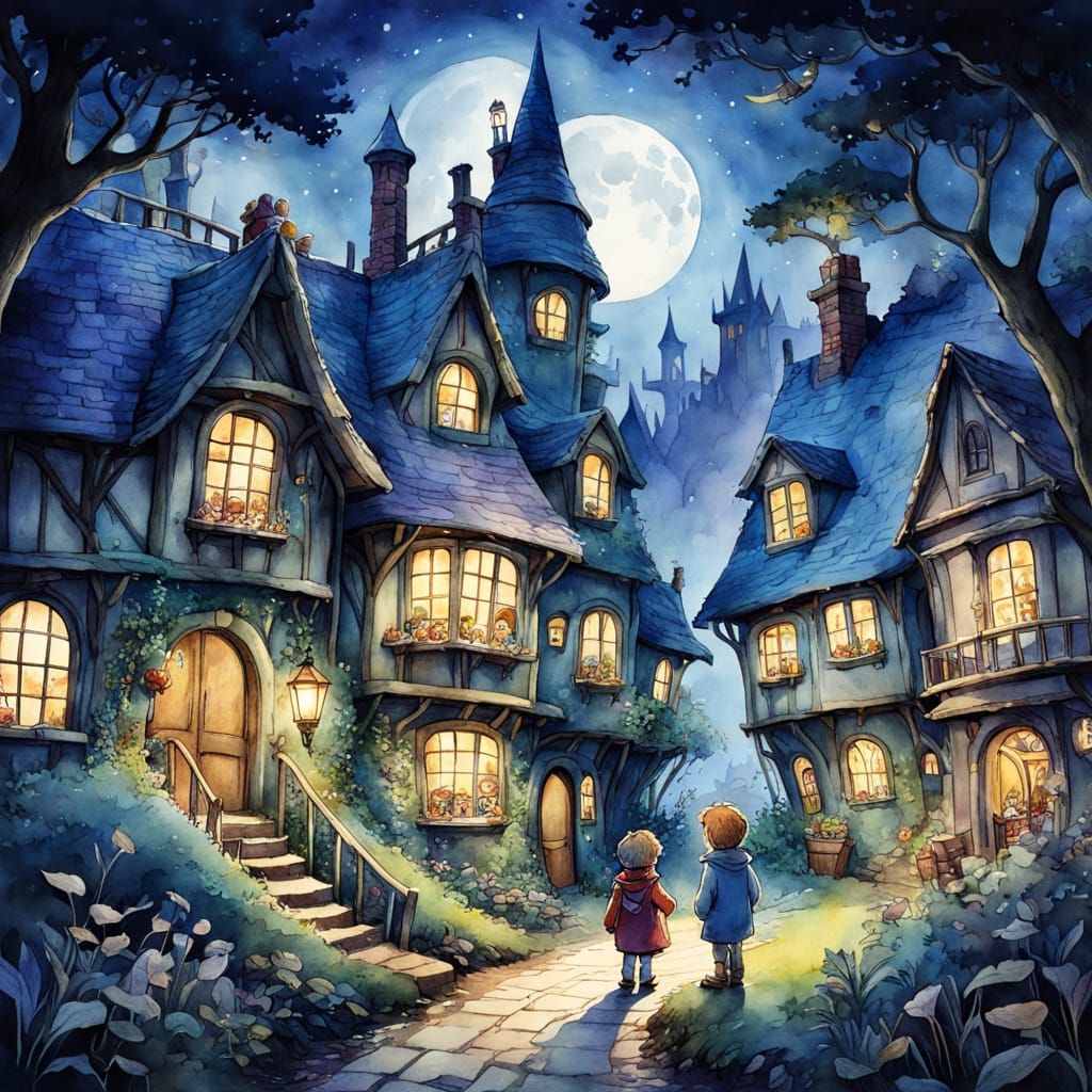 Enchanted Midnight World: A Children's Book Illustration