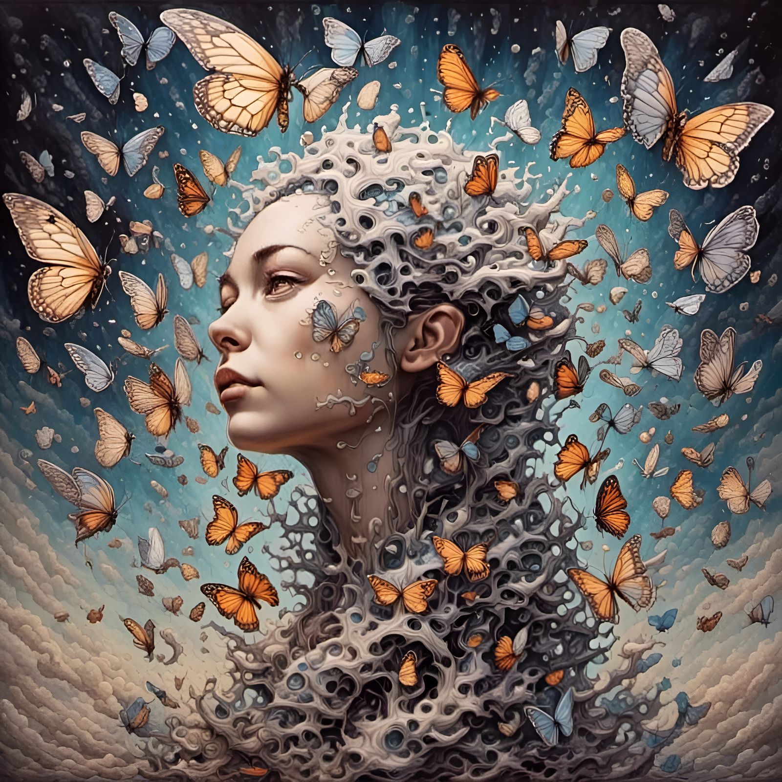 Butterfly Tidal Wave in Monochromatic Synthetism