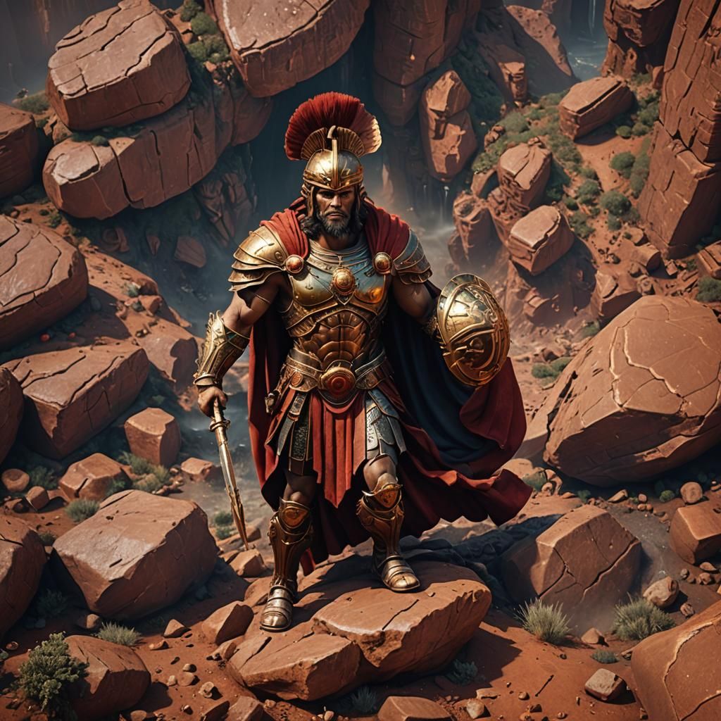 Detailed Matte Painting of Roman God Mars