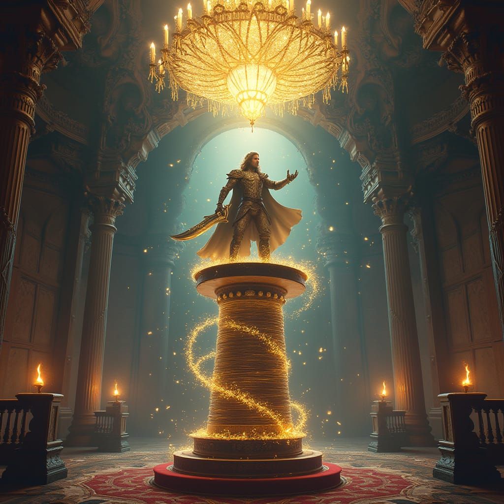 Sir Quilliam Masterfully Weaves Golden Hem Enchantment