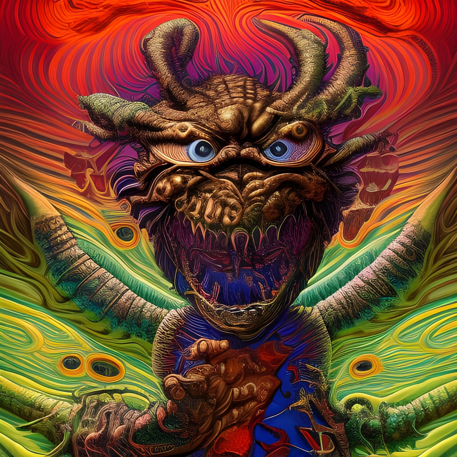 Psychedelic Bogeyman Comic Art in 8K Resolution