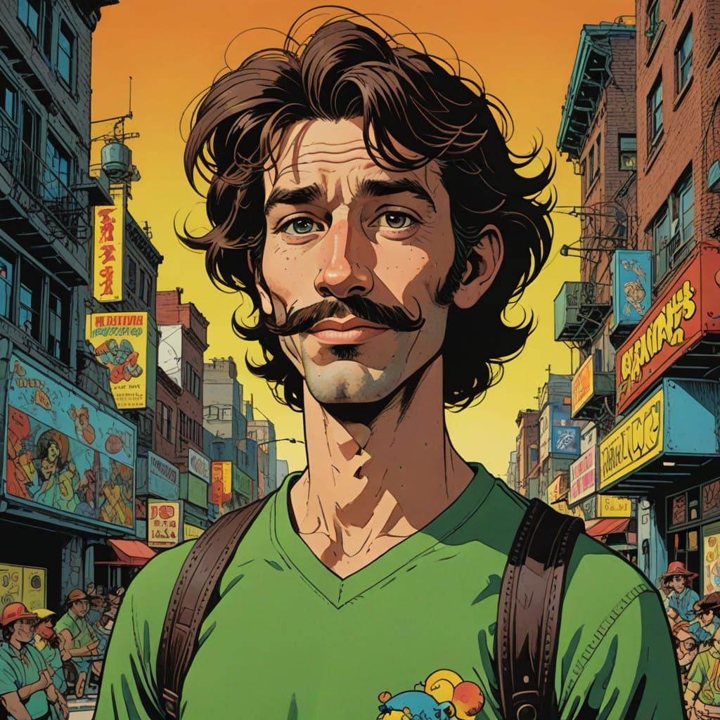 Groovy Teenager in 1970s Psychedelic Style