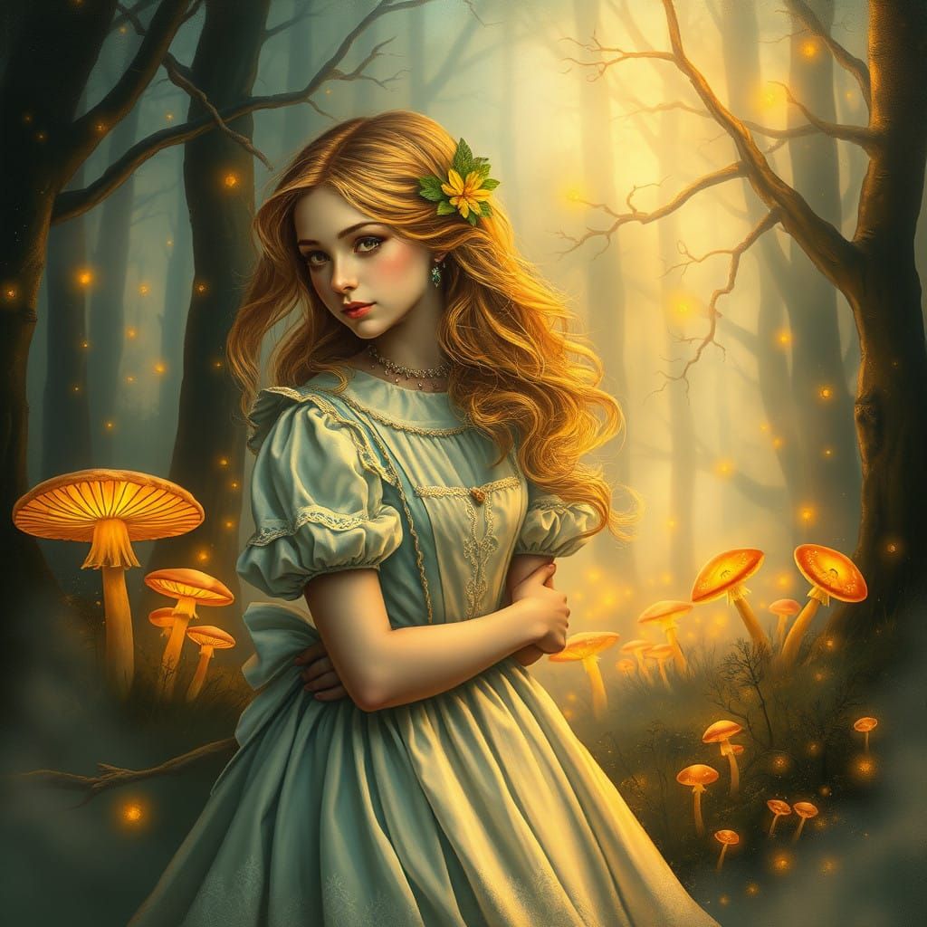 Ethereal Alice in a Whimsical Victorian Wonderland