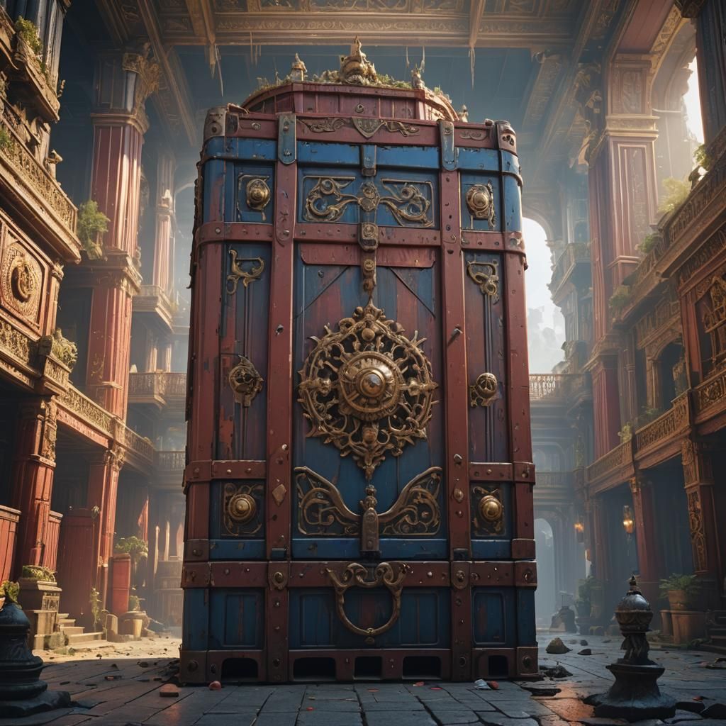 Giant Container in Royal Palace: Detailed Matte Painting