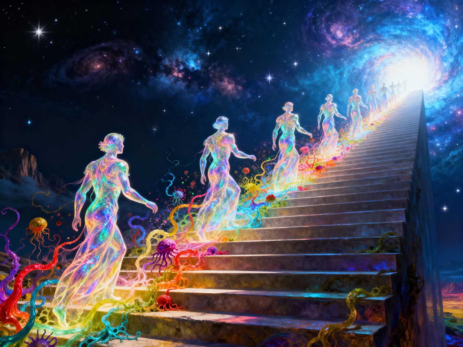 Cosmic Stairway To Starlight With Plasma Beings