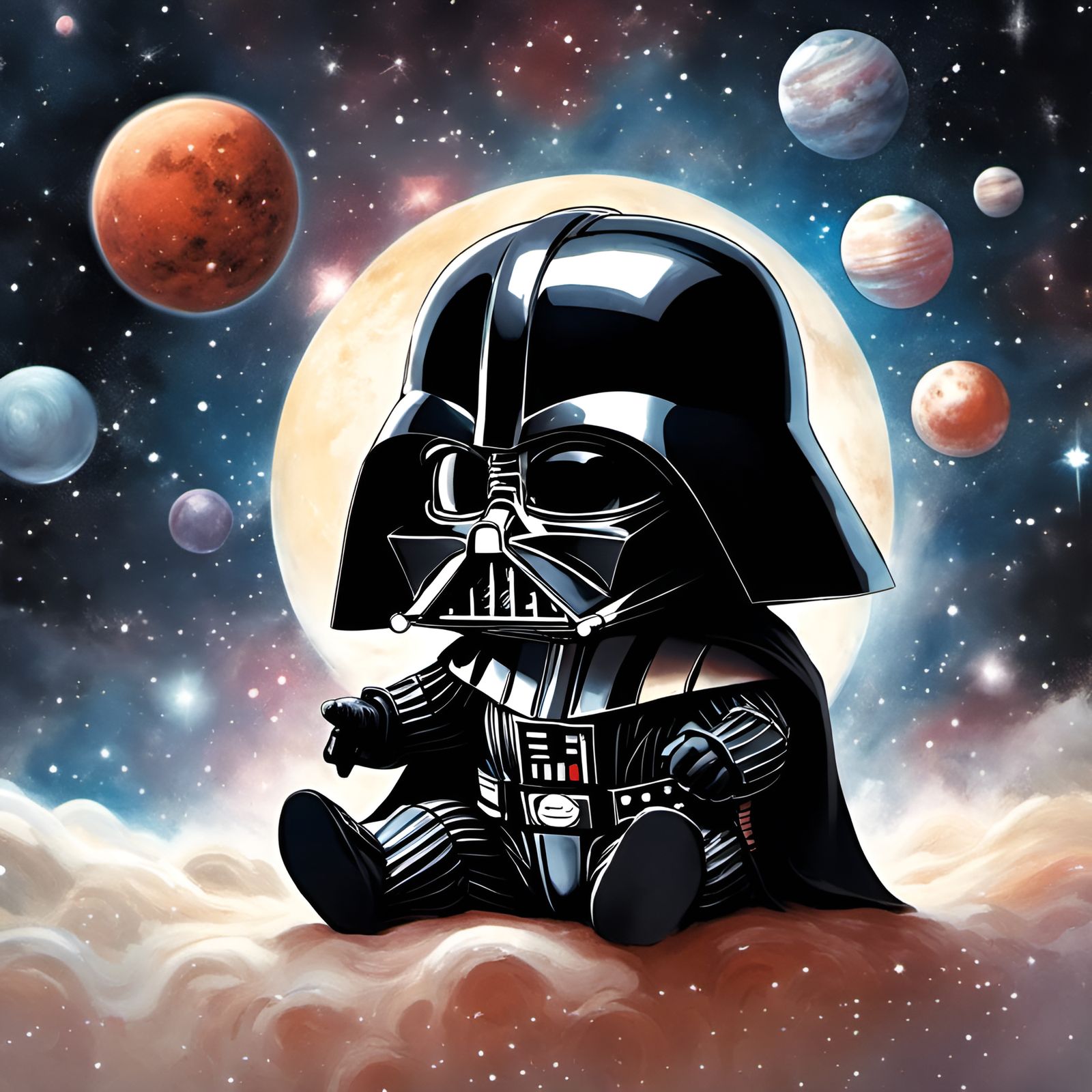 Chibi Darth Vader Baby Among the Stars