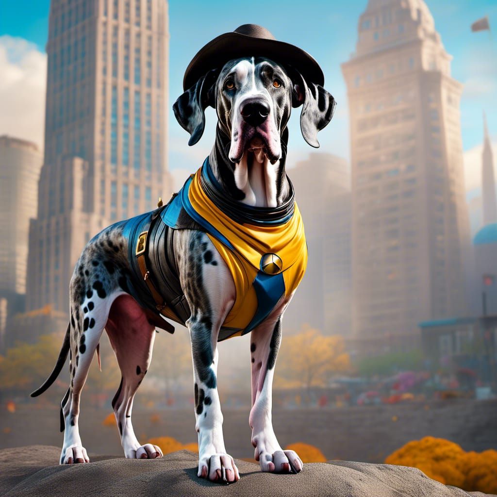 Pilgrim Great Dane by Plymouth Rock: 3D Digital Art