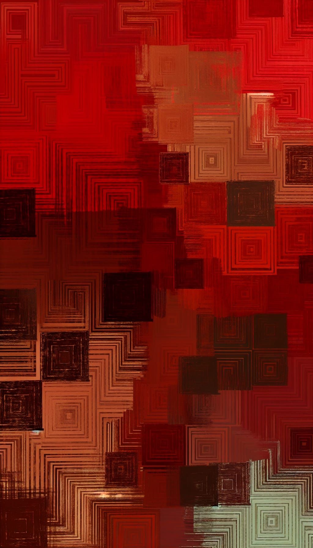 Rust Red Texture Art with Impossible Pattern