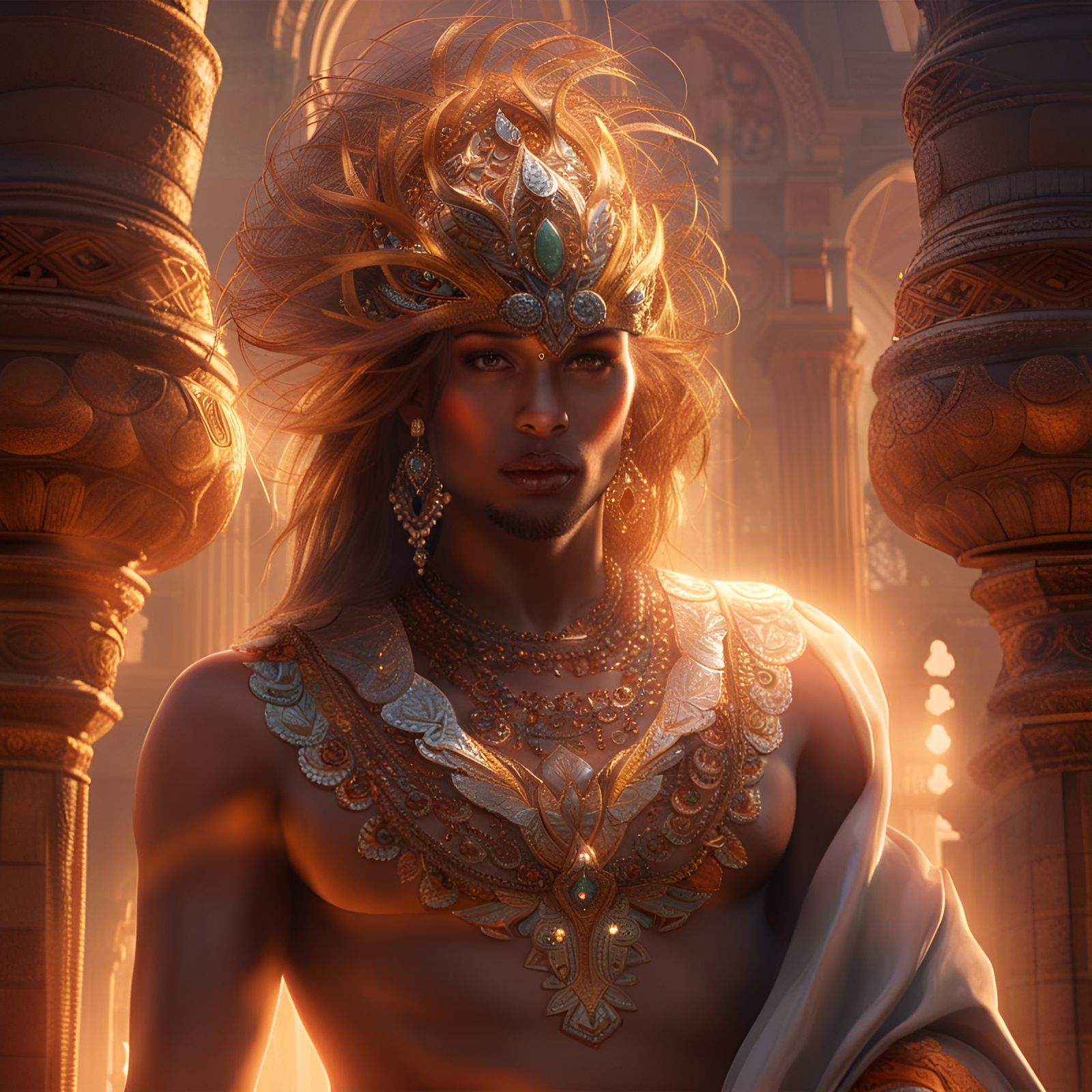 Mystical Male Belly Dancer in Crystal Orb