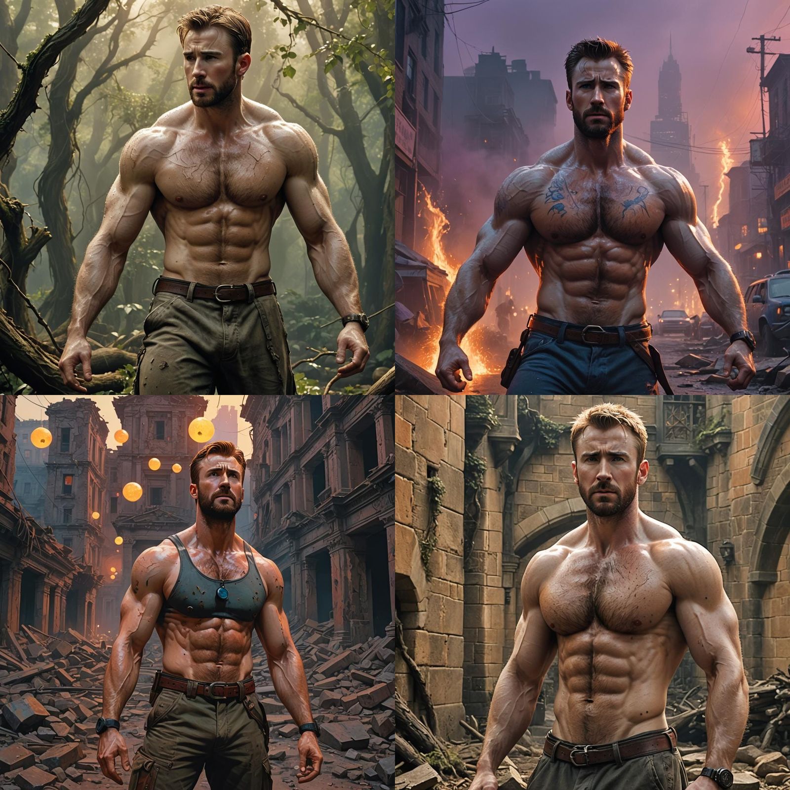 Chris Evans Shirtless: Detailed Fantasy Concept Art