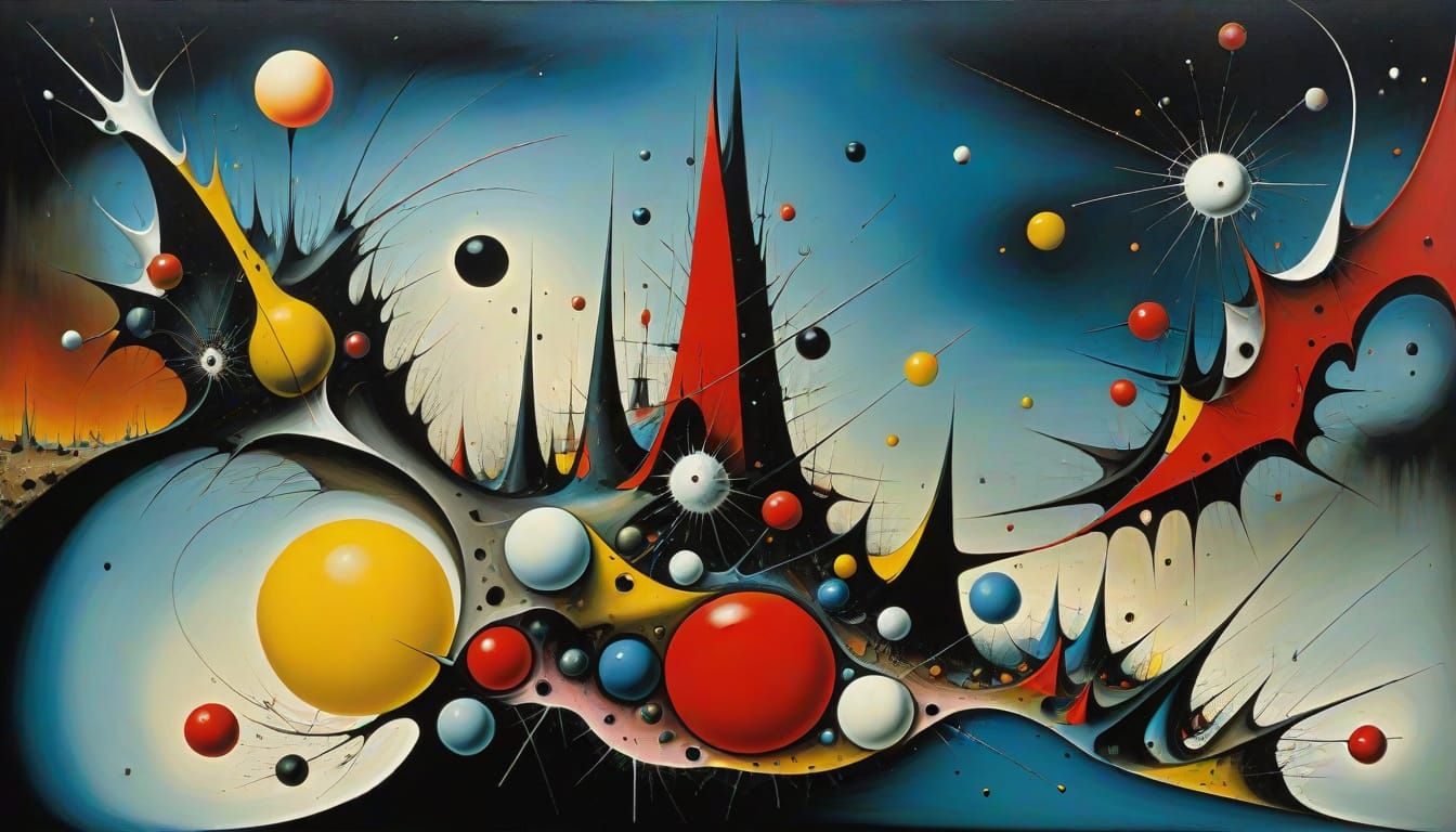 Surreal Abstract Oil Painting in Symbolist Style