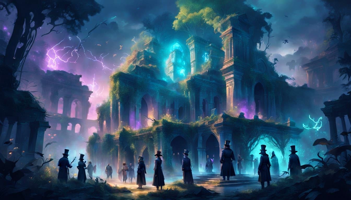 Friends Explore Ancient Ruins in Ethereal Light