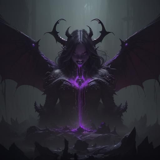 Hyperdetailed Satan Demon in Dark Fantasy Style