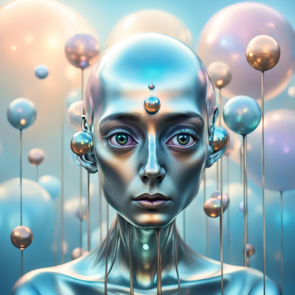 Surreal Close-Up of Alien Being in UFO