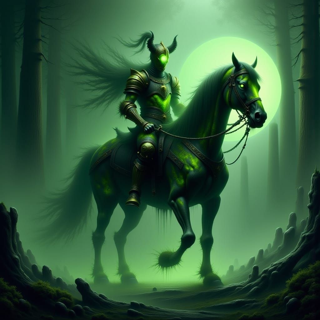 The Green Knight in Emerald Twilight