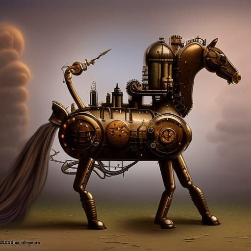 Steampunk Horse in Jasnikowski Style