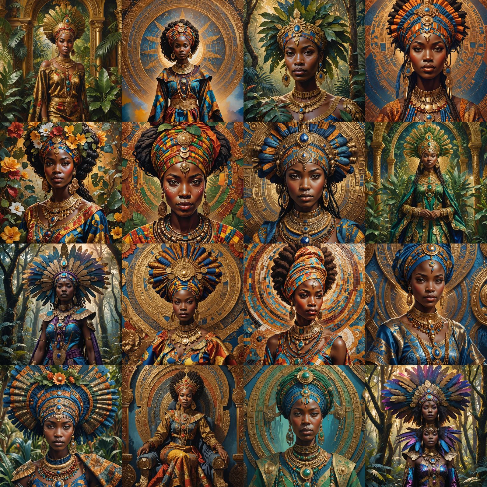 African Woman Beauty: Detailed Matte Painting in Deep Color