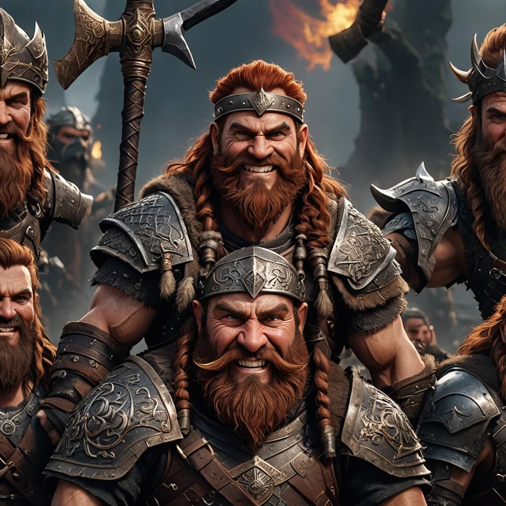 Barbarian Dwarf with Axe in Game of Thrones Style