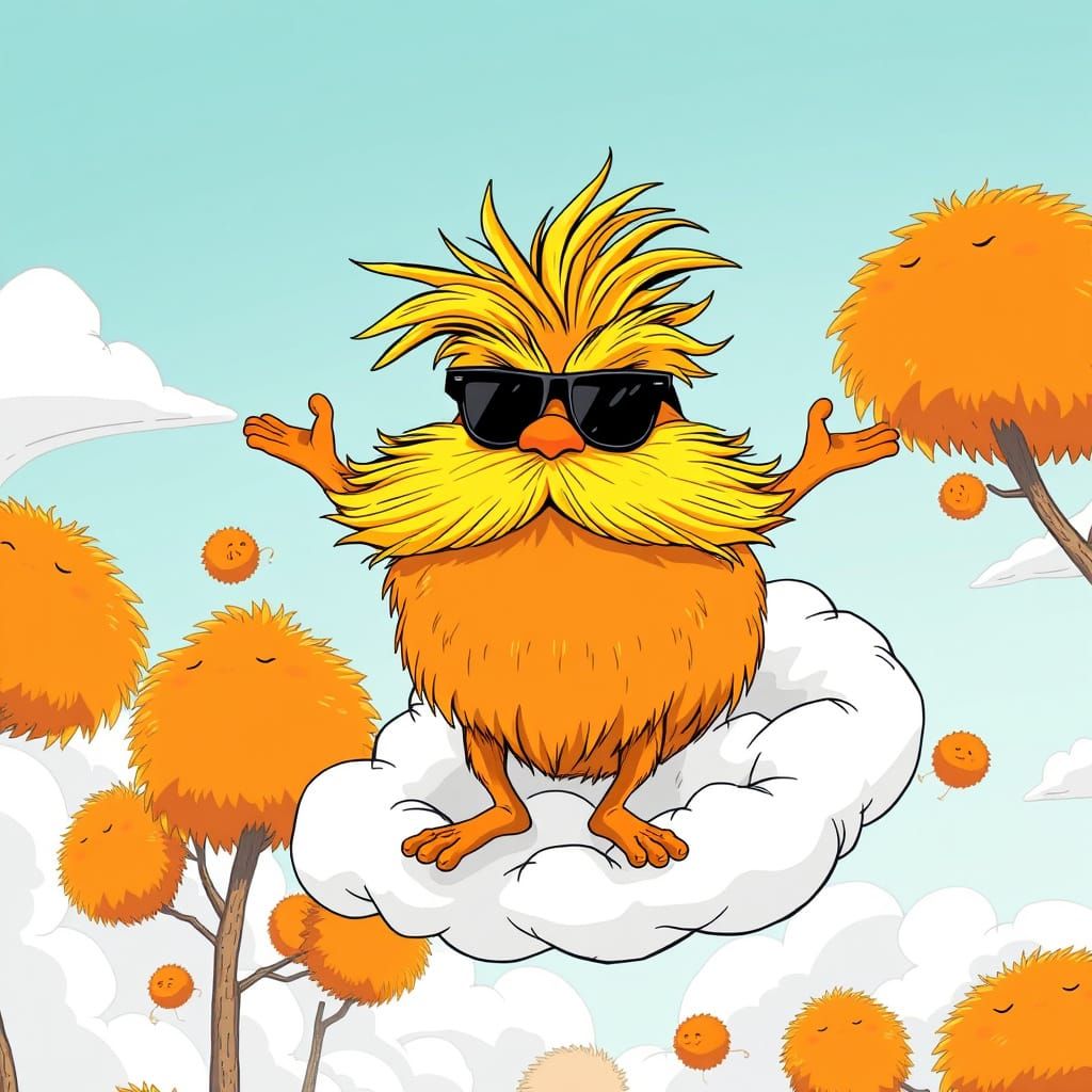 The Lorax Soars Away in Whimsical Style
