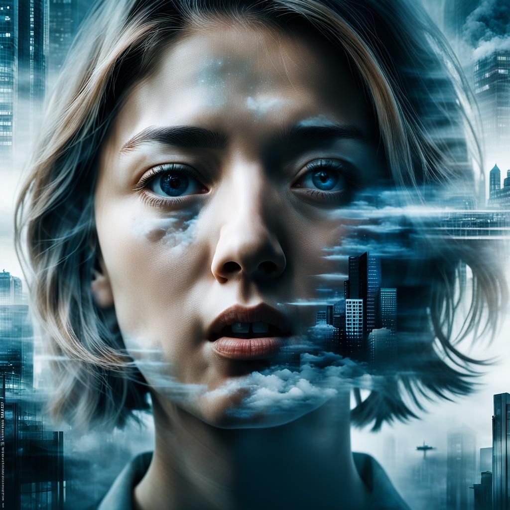 Double Exposure Collage in Photorealistic Style