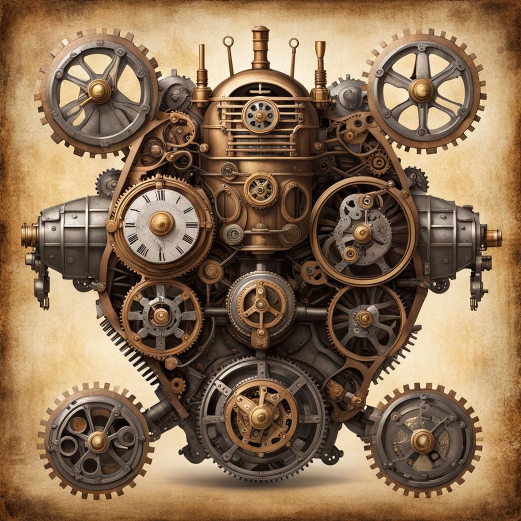 Steampunk Owl Portrait in Intricate Metalwork